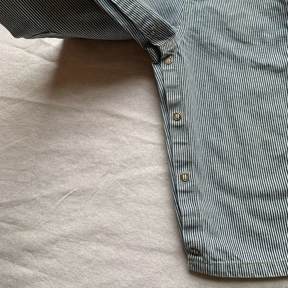 Vintage Dickies 100% Cotton Hickory Railroad Engineer Blue Striped Overalls 24M - Picture 7 of 12